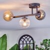 Chehalis Plafonnier, Boule lumineuse Ambre, Clair, Fumé, 3 lumières