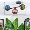 Chehalis Plafonnier, Boule lumineuse Bleu, Vert, Cuivré, 3 lumières