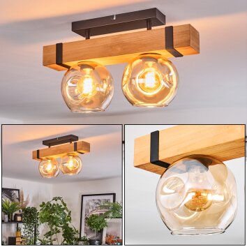 Sernadelo Plafonnier, Boule lumineuse Écru, Noir, 2 lumières