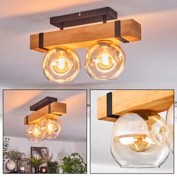 Sernadelo Plafonnier, Boule lumineuse Écru, Noir, 2 lumières