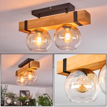 Sernadelo Plafonnier, Boule lumineuse Écru, Noir, 2 lumières