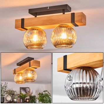 Sernadelo Plafonnier, Boule lumineuse Écru, Noir, 2 lumières