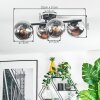 Koyoto Plafonnier, Boule lumineuse Chrome, Clair, Fumé, 4 lumières