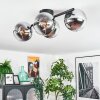 Koyoto Plafonnier, Boule lumineuse Chrome, Clair, Fumé, 4 lumières