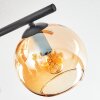 Koyoto Plafonnier, Boule lumineuse Ambre, Chrome, Clair, Fumé, 4 lumières