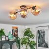 Gastor Plafonnier, Boule lumineuse Ambre, Clair, Fumé, 4 lumières