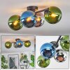 Gastor Plafonnier, Boule lumineuse Bleu, Chrome, Vert, Fumé, 4 lumières