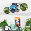 Gastor Plafonnier, Boule lumineuse Bleu, Chrome, Vert, Fumé, 4 lumières