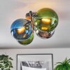 Gastor Plafonnier, Boule lumineuse Bleu, Chrome, Vert, Fumé, 4 lumières
