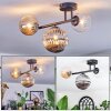 Chehalis Plafonnier, Boule lumineuse Ambre, Clair, Fumé, 3 lumières