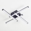 Fenol Plafonnier LED Chrome, Noir, 1 lumière