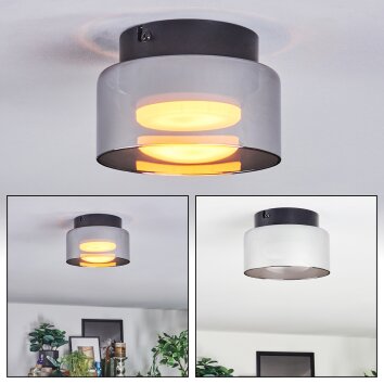 Folar Plafonnier LED Noir, 1 lumière