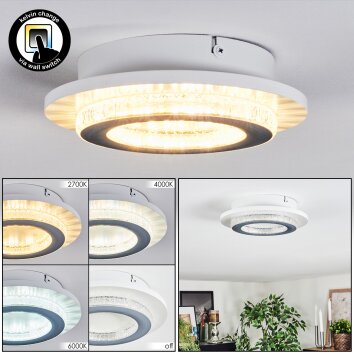 Lidor Plafonnier LED Gris, Blanc, 1 lumière
