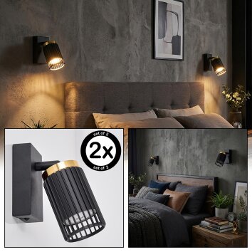 Fenik Applique murale, Spot mural Noir, 1 lumière