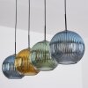 Koyoto Suspension, Boule lumineuse, Suspension Bleu, Or, Vert, 4 lumières