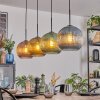 Koyoto Suspension, Boule lumineuse, Suspension Bleu, Or, Vert, Cuivré, 4 lumières