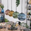 Koyoto Suspension, Boule lumineuse, Suspension Bleu, Or, Vert, Cuivré, 4 lumières