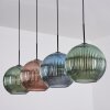 Koyoto Suspension, Boule lumineuse, Suspension Bleu, Vert, Cuivré, 4 lumières