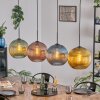 Koyoto Suspension, Boule lumineuse, Suspension Bleu, Or, Vert, Cuivré, 4 lumières