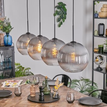 Koyoto Suspension, Boule lumineuse, Suspension Clair, Fumé, 4 lumières