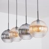Koyoto Suspension, Boule lumineuse, Suspension Ambre, Clair, Fumé, 4 lumières