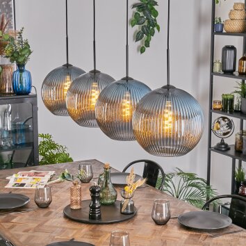 Koyoto Suspension, Boule lumineuse, Suspension Bleu, 4 lumières