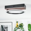 Galen Plafonnier LED Couleur bois, Noir, 1 lumière
