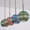 Koyoto Suspension, Boule lumineuse, Suspension Bleu, Vert, Cuivré, 4 lumières