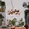 Gastor Suspension, Boule lumineuse, Suspension Ambre, Clair, Fumé, 8 lumières