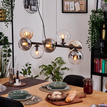 Gastor Suspension, Boule lumineuse, Suspension Ambre, Clair, Fumé, 8 lumières
