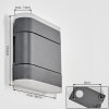 Fanek Lampe murale d´extérieur, Luminaire Up & Down, Applique murale LED Anthracite, 2 lumières