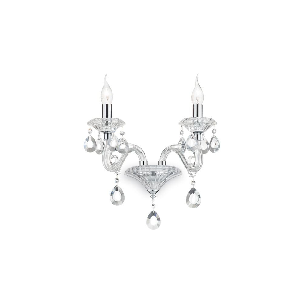Applique murale Ideal Lux NEGRESCO Chrome, Aspect cristal, 2 lumières main product photo