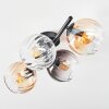 Koyoto Plafonnier, Boule lumineuse Ambre, Clair, Fumé, 4 lumières