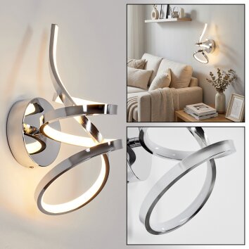 Lunor Applique murale, Spot mural LED Chrome, 1 lumière