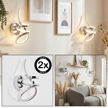 Lunor Applique murale, Spot mural LED Chrome, 1 lumière