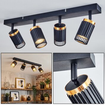 Fenik Plafonnier Noir, 4 lumières