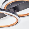 Galor Plafonnier LED Couleur bois, Noir, 1 lumière