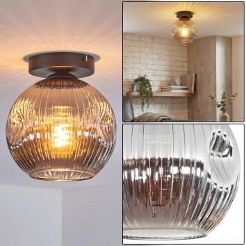 Ripoll Plafonnier, Boule lumineuse Fumé, 1 lumière