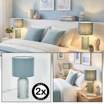 Fonil Lampe à poser Bleu, 1 lumière