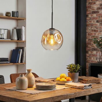 Ripoll Suspension, Boule lumineuse, Suspension Ambre, Clair, 1 lumière