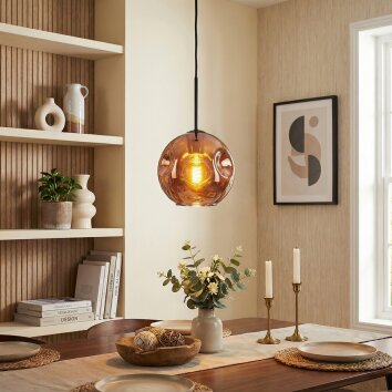 Ripoll Suspension, Boule lumineuse, Suspension Cuivré, 1 lumière