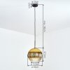 Koyoto Suspension, Boule lumineuse, Suspension Or, Clair, 1 lumière