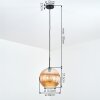 Koyoto Suspension, Boule lumineuse, Suspension Ambre, 1 lumière