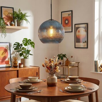 Koyoto Suspension, Boule lumineuse, Suspension Bleu, 1 lumière