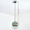 Koyoto Suspension, Boule lumineuse, Suspension Vert, 1 lumière