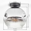 Ripoll Plafonnier, Boule lumineuse Chrome, Clair, Fumé, 1 lumière