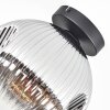 Ripoll Plafonnier, Boule lumineuse Chrome, Clair, Fumé, 1 lumière