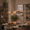 Chehalis Suspension, Boule lumineuse, Suspension Ambre, Fumé, 8 lumières
