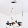 Chehalis Suspension, Boule lumineuse, Suspension Bleu, Vert, Cuivré, 8 lumières