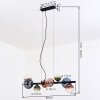Chehalis Suspension, Boule lumineuse, Suspension Bleu, Vert, Clair, Cuivré, 8 lumières